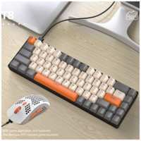 Комплект мышь клавиатура механическая русская Т8 мышка игровая М8 с подсветкой проводная набор для компьютера ноутбука Gaming, game mouse keyboard