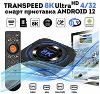 ТВ-приставка Transpeed 8k ultra hd 4 / 32 Гб Android 12, Wi-Fi, поддержка 8K видео, 4K