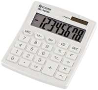 Калькулятор настольный Eleven SDC-805NR-WH, 8 разр, двойное питание, 127*105*21мм, белый