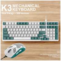 Комплект мышь клавиатура механическая русская Wolf К3+Hot-Swap мышка игровая М8 с подсветкой проводная набор для компьютера ноутбука mouse keyboard