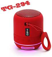 TWS Беспроводная портативная Bluetooth колонка TG294, LED подсветка, FM-радио, TF, USB, IPX5, Красный