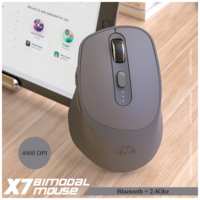 Verzu Electro Беспроводная мышка Wolf X7 Bluetooth + 2.4G DPI 4000 компьютерная мышь для компьютера с аккумулятором mouse mice Wireless коричневая