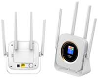JR HUD+ CPE  /  WiFi premium - 4G LTE 3G WiFi-роутер с антенным разъемом SMA и дисплеем  /  аккумулятор, беспроводной, модем  /  белый