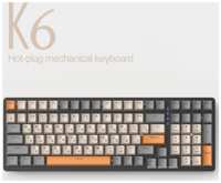 Клавиатура механическая Wolf K6 Hot-Swap беспроводная Bluetooth+2.4G+проводная для компьютера ноутбука телефона игровая русская / английская keyboar