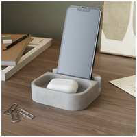 MUSKO Подставка для телефона настольная, держатель для смартфона и планшета Oliver, бетон, матовый