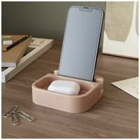 MUSKO Подставка для телефона настольная, держатель для смартфона и планшета Oliver, бетон, глянцевый