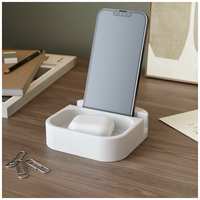 MUSKO Подставка для телефона настольная, держатель для смартфона и планшета Oliver, бетон, матовый