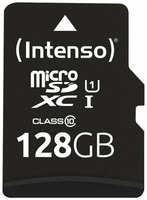 Карта памяти (Intenso) microSDXC UHS-I Premium 90 MB/s 128 GB + SD adapter (Germany)