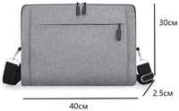 Сумка для ноутбука 15,6 дюймов цвет серый размер ширина 40см высота 30см глубина 2,5см