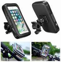 Aks.store Водонепроницаемый чехол + держатель на руль велосипеда, мотоцикла и скутера для смартфона до 6.3 дюймов