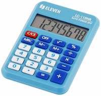 Калькулятор карманный Eleven LC-110NR-BL (8-разрядный) питание от батарейки, голубой (LC-110NR-BL)