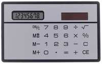 Market-Space Калькулятор плоский, 8-разрядный, серебристый корпус