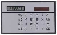 Калькулятор плоский, 8-разрядный, серебристый корпус