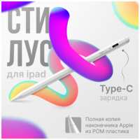 Стилус для iPad, AGNI Senses. Для iPad 2024, 2023, 2022, 2021, 2020, 2019, 2018, Apple pencil с Type-C для планшета и магнитным креплением