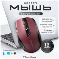 Мышка беспроводная компьютерная UGREEN MU006 Ergonomic Wireless Mouse 2.4 GHz/BT