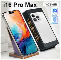 Смартфон, i16ProMax, поддержка русского языка, экран-капсула, Spirit Island, сеть 5G, память 16 ГБ+1 ТБ, Bluetooth 4.0, Android 13