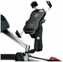 Держатель телефона Kewig M11-D2 12-90V с беспроводной зарядкой Qi 15W / USB Type C крепление под зеркало