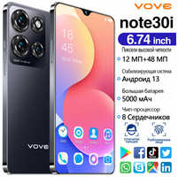 VOVE Смартфон Note30i, официальная гарантия качества, 16 ГБ+512 ГБ суперхранилище, умный 5G телефон на базе Android, новая зарубежная версия, Note30pro