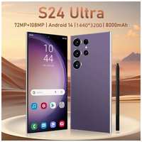 Phone S24 Ultra, смартфон, перфорированный экран incell Centre, задняя крышка из премиального стекла, встроенное перо, русский язык, Android-телефон, сеть 5G, wifi, Bluetooth 4.0, игры, 16 ГБ+1 ТБ, титаново-фиолетовый