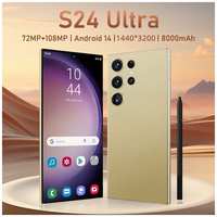 Phone S24 Ultra, смартфон, перфорированный экран incell Centre, задняя крышка из премиального стекла, встроенное перо, русский язык, Android-телефон, сеть 5G, wifi, Bluetooth 4.0, игры, 16 ГБ+1 ТБ, титан