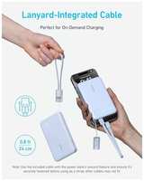 Внешний аккумулятор Anker Power Bank, 10,000mAh Portable Charger with Built-in USB-C Cable and Lanyard, 22.5W