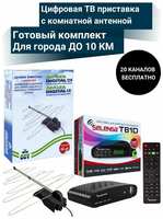 NETGIM Цифровая ТВ приставка DVB-T2 с комнатной активной антенной