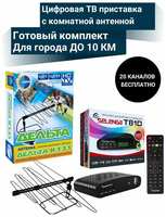 NETGIM Цифровая ТВ приставка DVB-T2 с комнатной пассивной антенной