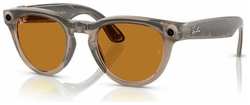 Умные очки Ray-Ban Headliner, фотохромные линзы Clear/Saffron Transitions, оправа Shiny Warm Stone