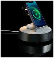 Indivo Беспроводная зарядка для apple зарядная станция с часами- будильником и колонкой, подарок начальнику коллеге другу на День Рождения в офис