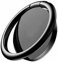 Locase Держатель -подставка для телефона (кольцо на палец) тонкое, с магнитом, черное