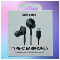 Наушники гарнитура для смартфонов Samsung AKG Type-C с микрофоном черные оригинал
