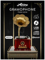 Виниловый проигрыватель Alive Audio Gramophone (набор 2в1)