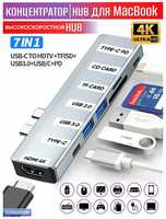 Technoroom Hub для macbook, концентратор hdmi 7в1
