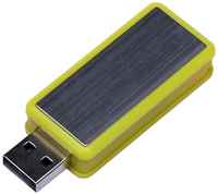 Прямоугольная выдвижная пластиковая флешка для нанесения логотипа (128 Гб  /  GB USB 3.0 Желтый / Yellow 034)