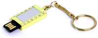 Металлическая флешка Кулон со стразами (16 Гб / GB USB 2.0 Золотой MiniDiamond Подарок на праздник 14 февраля с романтическими воспоминаниями)