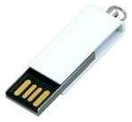 Металлическая флешка с мини чипом в цветном корпусе (16 Гб  /  GB USB 2.0 Белый / White minicolor1 Flash drive MN002)