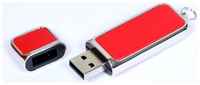 Компактная кожаная флешка для нанесения логотипа (4 Гб  /  GB USB 2.0 Красный / Red 213 Недорого)
