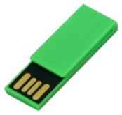 Centersuvenir.com Пластиковая флешка зажим скрепка для нанесения логотипа (4 GB USB 2.0 Зеленый / Green p_clip01 Flash drive)