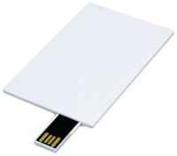 Centersuvenir.com Флешка под нанесение в виде пластиковой карты с выдвижным механизмом (32 Гб  /  GB USB 2.0 Белый / White card2 Flash drive модель 630 W)