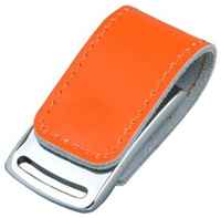 Apexto Кожаная флешка для нанесения логотипа с магнитным замком (64 Гб  /  GB USB 3.0 Оранжевый / Orange 216 Flash drive Брелок Бурано ″Trinket Burano″ N212)