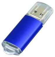 Apexto Металлическая флешка с прозрачным колпачком (128 Гб  /  GB USB 3.0 Синий / Blue 018 качественная под логотип заказчика)
