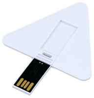 Centersuvenir.com Треугольная флешка пластиковая карта для нанесения логотипа (16 Гб  /  GB USB 2.0 Белый MINI_CARD3 Flash drive KR010)