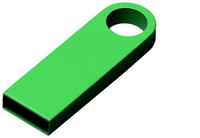 Apexto Компактная металлическая флешка с круглым отверстием (32 Гб  /  GB USB 2.0 Зеленый / Green mini3 Flash drive модель 292 S)