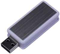 Прямоугольная выдвижная пластиковая флешка для нанесения логотипа (128 Гб  /  GB USB 2.0 Белый / White 034)