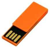 Пластиковая флешка зажим скрепка для нанесения логотипа (4 GB USB 2.0 Оранжевый / Orange p_clip01 Flash drive)