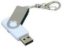 Флешка для нанесения Квебек (32 Гб  /  GB USB 3.0 Белый / White 030 Twist пластик - металл PL134)