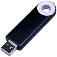 Классическая черная выдвижная пластиковая флешка с круглым отверстием (4 Гб / GB USB 2.0 / 035BK)