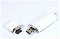Кожаная флешка классической прямоугольной формы (8 Гб  /  GB USB 2.0 Белый / White 215 Flash drive VF- L9)