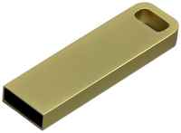 Компактная металлическая флешка Fero с отверстием для цепочки (4 GB USB 2.0 Золотой Mini031)