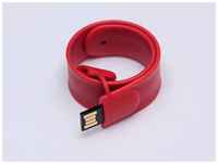 Флешка в виде браслета (32 Гб  /  GB USB 2.0 Красный / Red SS001 Flash drive модель 1088)